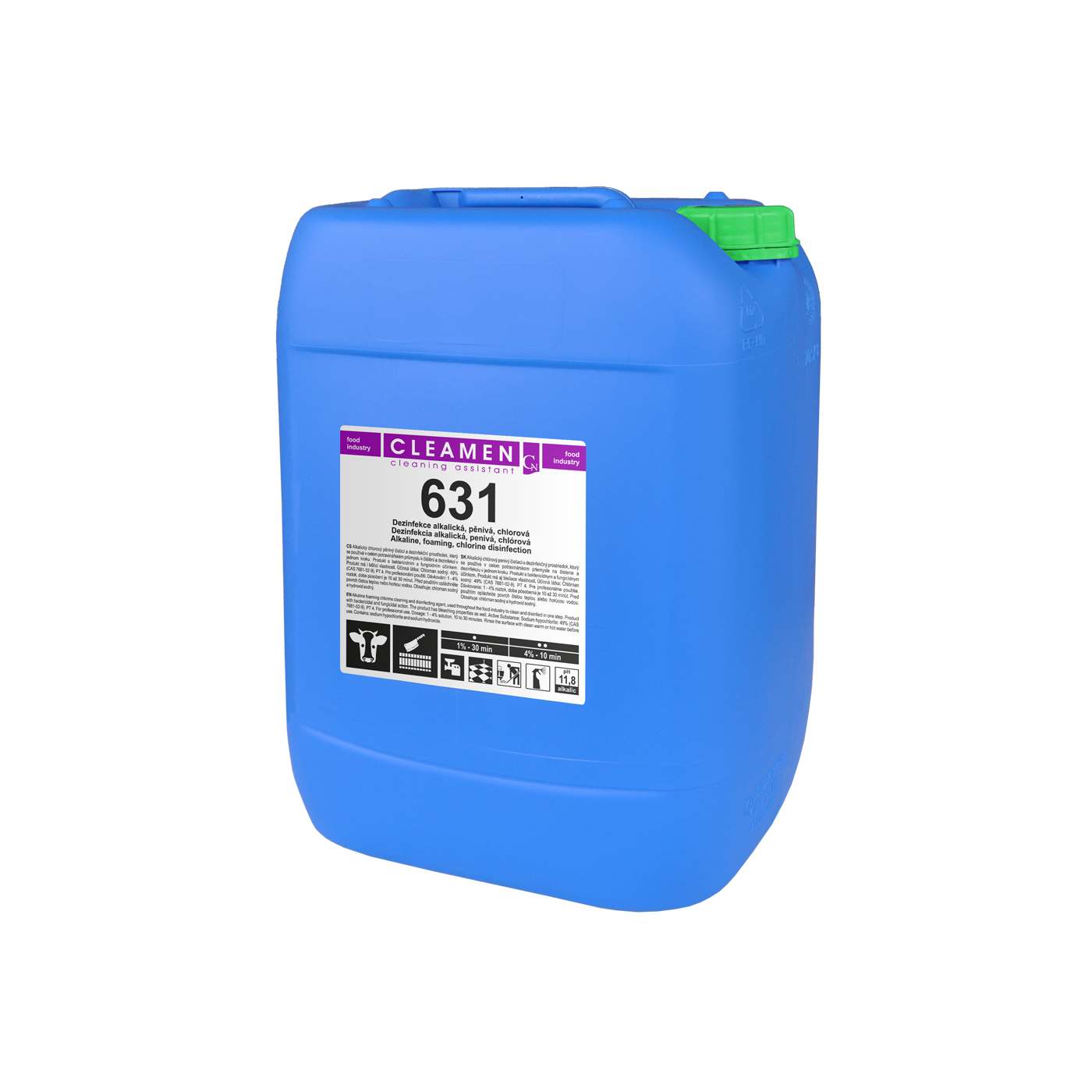CLEAMEN 631 pěnivá dezinfekce alkalická, chlorová, 24 kg
