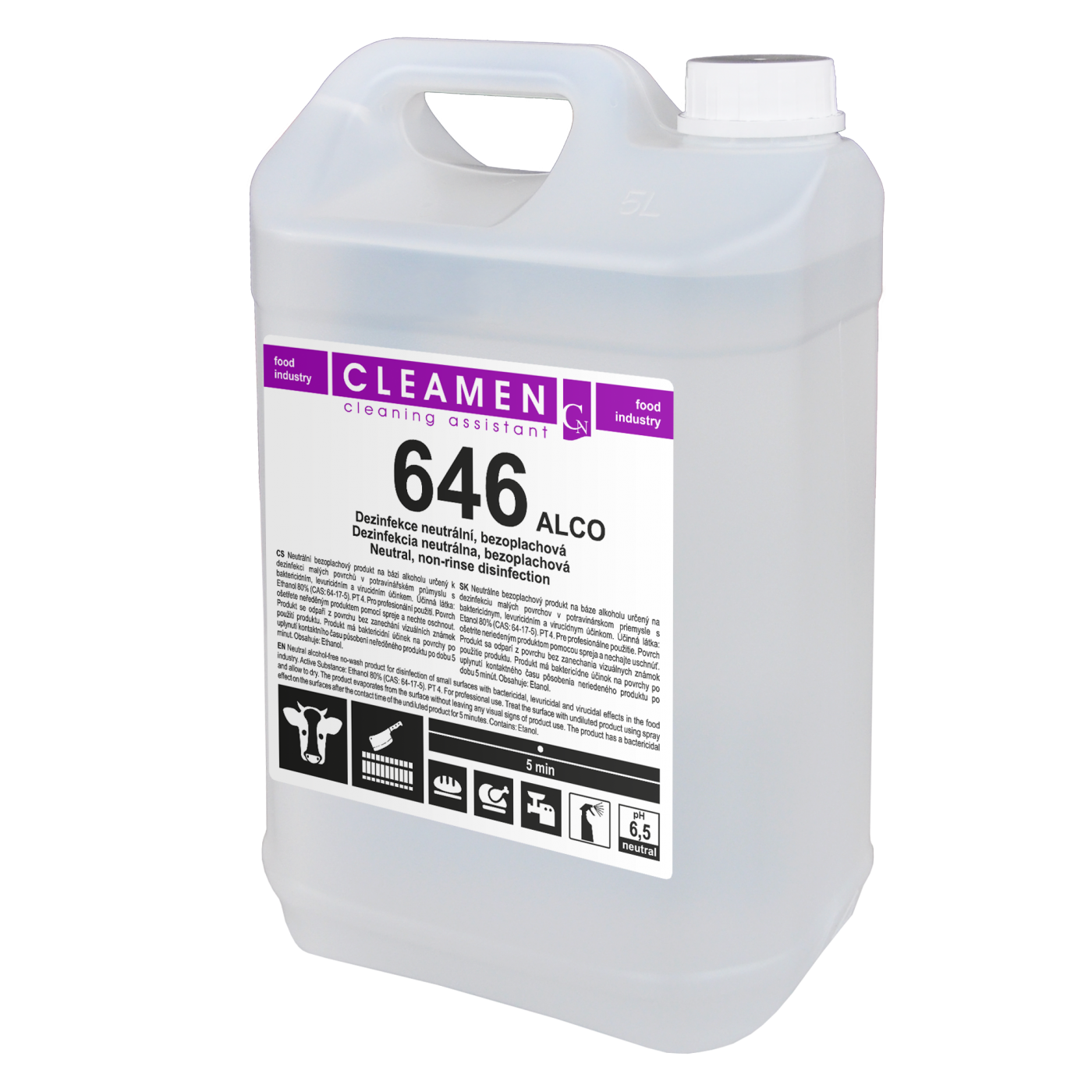 CLEAMEN 646 ALCO dezinfekce na bázi alkoholu, 5l
