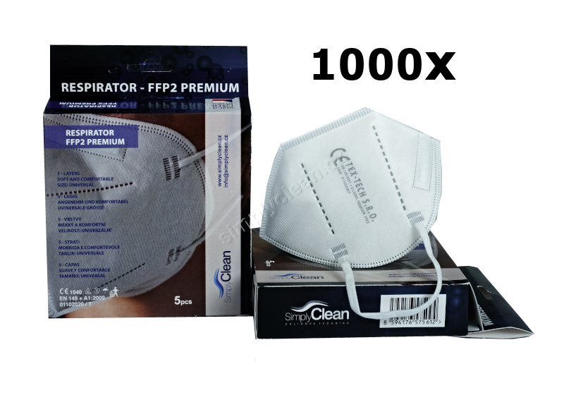 5x Ffp2 Respirator Tex Tech Ceske Vyroby Hygienicke Baleni Cena Za Baleni 5ks Respiratory A Rousky Simply Clean S R O