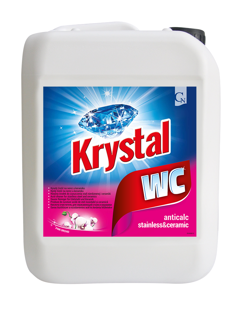 DOPRODEJ KRYSTAL WC kyselý na nerez a keramiku růžový, 5l