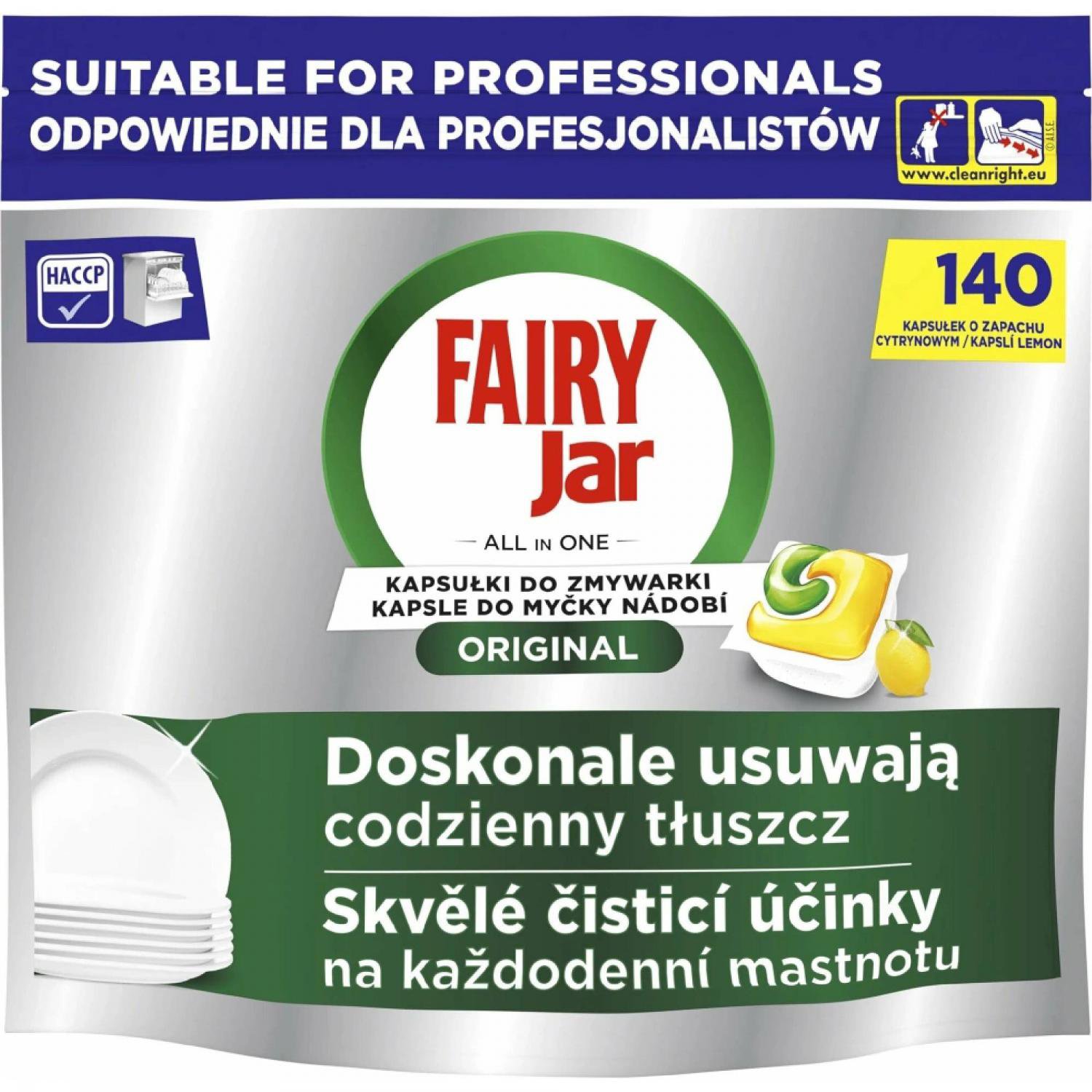 Jar Fairy Professional All in One Lemon kapsle do myčky nádobí 140ks