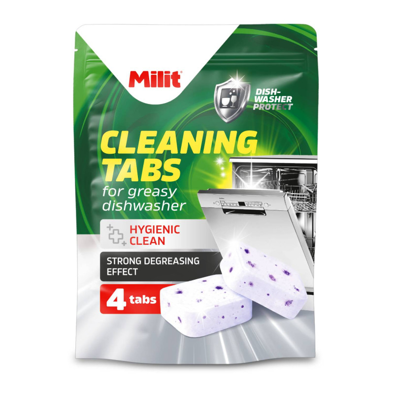 MILIT CLEANING TABS – Tablety na čištění myčky nádobí 4ks