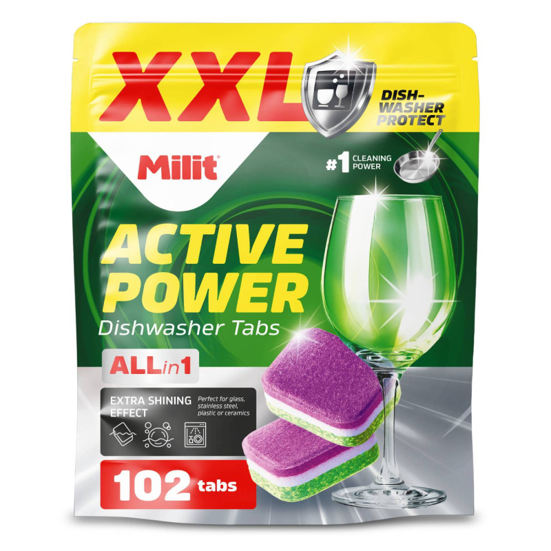 MILIT ACTIVE POWER tablety do myčky nádobí ALL-in-1 102ks