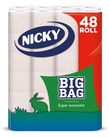 Toaletní papír Nicky Bigpack, 2vrstvý, 15,5m, 48rolí 